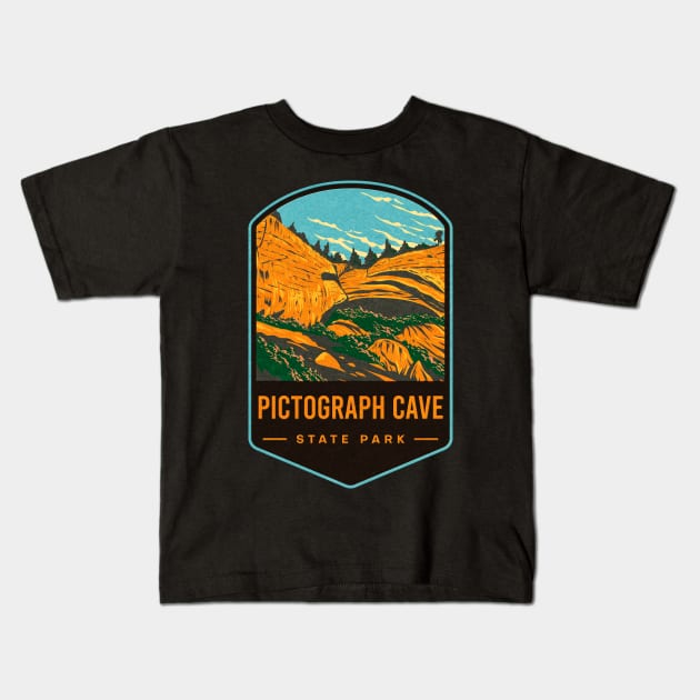 Pictograph Cave State Park Kids T-Shirt by JordanHolmes